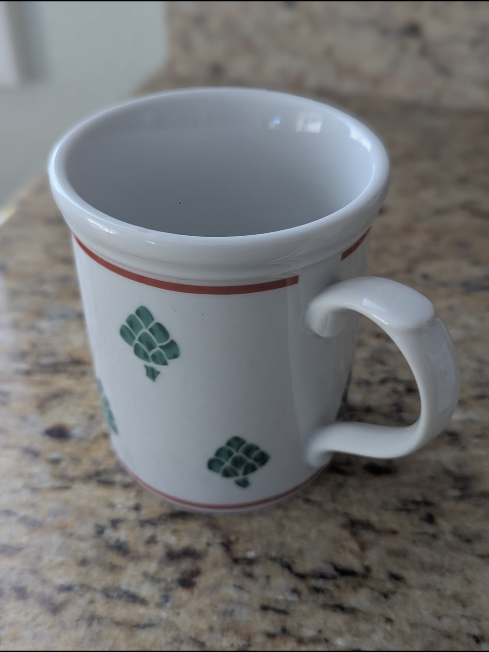 Rauschert Ceramic White Vegetable Motif Artichoke Mugs - Set of 2 - Picture 2 of 6
